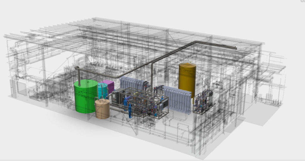 3D Render of Advanced UF System Design for Industrial Water Treatment